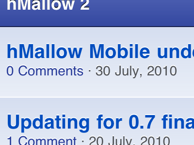 hMallow Mobile r3 blog blue css habari mobile shadow theme ui