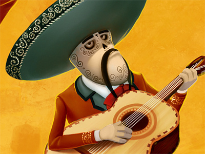 Mariachi 3 cartoon character dead kuryatnikov mariachi mexico music musician skull