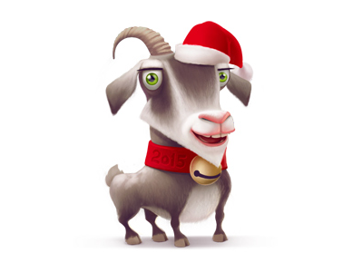 New Year Gift (for vk.com) 2015 animal bell cartoon character fun gift goat hat holiday kuryatnikov new year