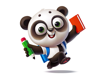 Back To School (for vk.com) book character handcloth holiday joy kuryatnikov panda pencil pupil school schoolboy september 1