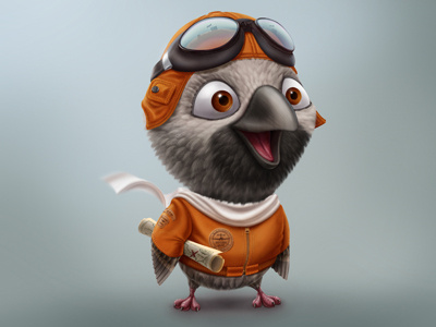 Chick anton bird character chick hick kuryatnikov map pilot