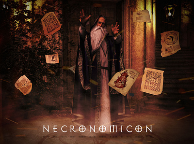 NECRONOMICON art artwork book dead deadite design horror image lovecraft photomanipulation photoshop photoshop art sorceror