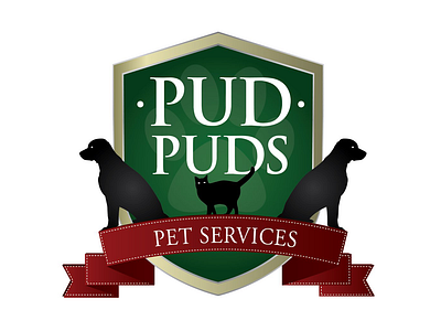 Pud Puds Pet Services Logo cat design dog illustrator image logo pets services