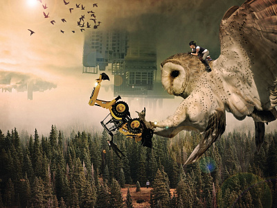 Save Nature design globalwarming image nature owl photomanipulation photoshop photoshop art saved world