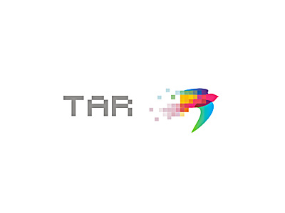 Tar bird color design flash logo pixel web