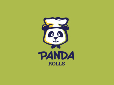 Panda rolls logo panda rolls