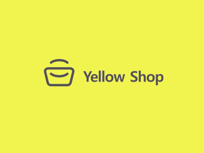 Yellow Shop fun logo shop smile