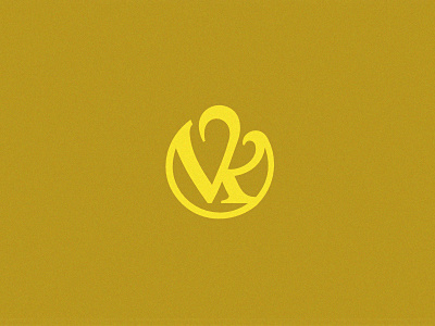 VK heart letter logo monogram
