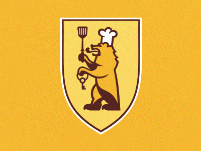 Chefrent agent bear chef cook food key logo realty rent