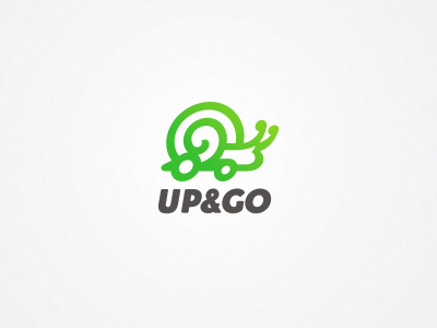 Up&Go go logo road run snail speed up wheel