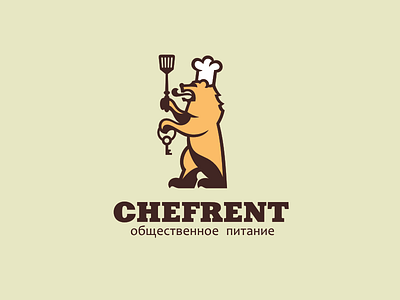 Chefrent agent bar bear cafe cook estate logo real