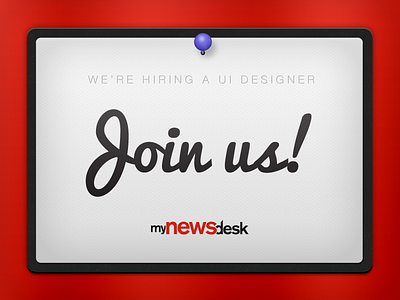 We're hiring a UI designer ad hire hiring job jobs mynewsdesk ui ux