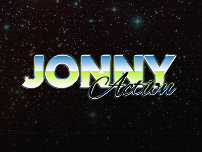 Jonny Action logotype 80 80is action colors logo logotype movie portfolio retro site space website