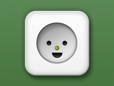 Happy Wall Socket green happy icon logo outlet plug point power point socket wall socket