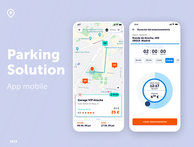 Parking Solution - App app app design app mobile mockup parking app ui design ux ui ux design
