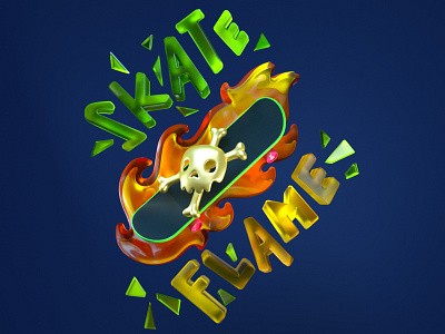 Gummi Skate 3d art art direction bones c4d character character design cienema 4d color gummies octanerender skateboard skull