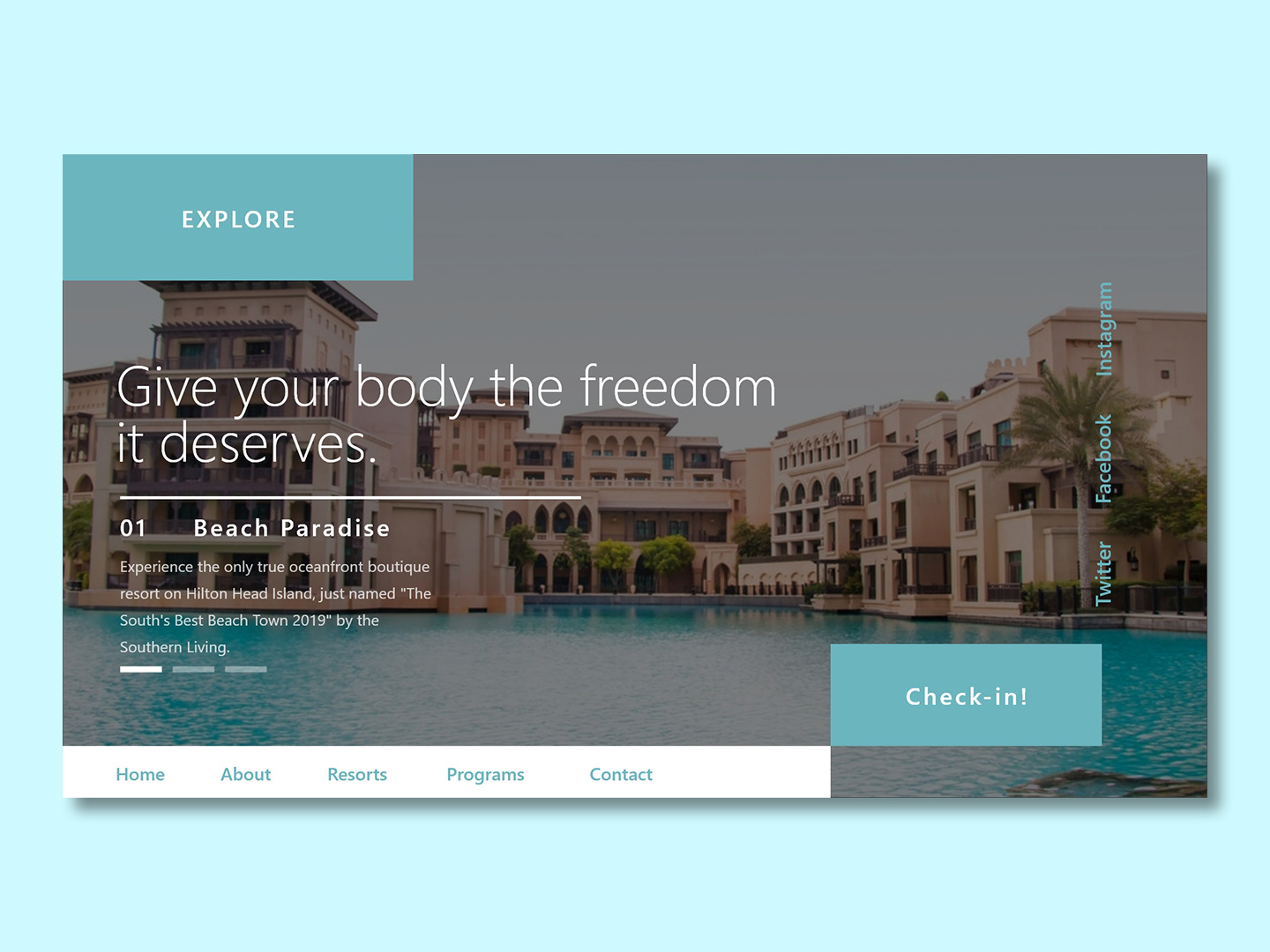 Resort  Banner UI by Bobby McCree III on Dribbble