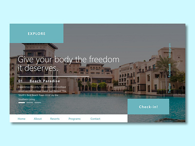 Resort Web Banner UI branding clean design flat minimal photoshop typography ui ux web website