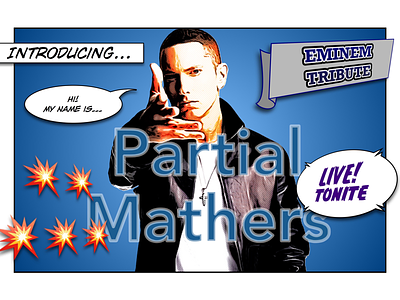 Marshall cover version eminem event gig live poster promo pun rap rapper slim shady tribute act tribute band tribute band name