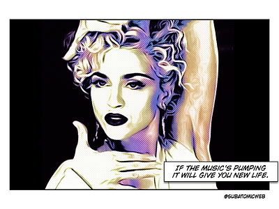 Madonna 1980s 80s comic art dance grace halftoon icon madonna pop art pop mucic pop star style vogue voguing