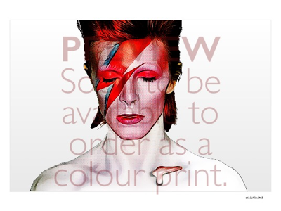 Ziggy david bowie framing halftoon pop art print spiders from mars thin white duke ziggy stardust