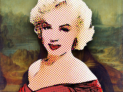 Marilyn cartoon halftone halftoon lichtenstein marylin monroe mona lisa