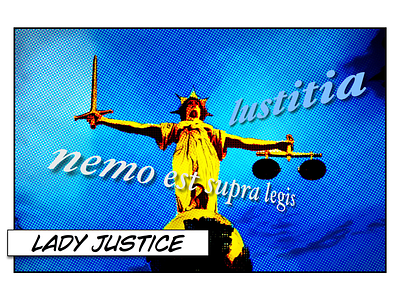 Lustitia british comic court criminal justice lady latin law old bailey statue