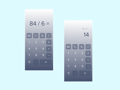 Calculator - Daily UI 004 calculator daily ui daily ui 004 dailyuichallenge gradient gradient design navy blue open sans ui