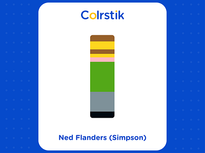 Ned Flanders (Simpson) 2d art animation bigun cartoon character colorful colrstik design dribbble figure flat illustration minimal simpson vector yellow