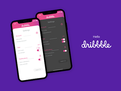 Daily UI Design Challenge #007 - Settings 007 app challenge daily daily 100 challenge dailyui design first shot hello dribbble hello dribble settings settings ui ui welcome shot