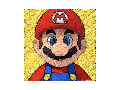 Mario, Mars 2020 algorithm art artlovers artwork bubbles ds illustration japan luigi mario mariobros mariokart marioparty modernart nintendo supermario switch videogame
