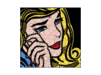 Crying Woman, July 2020 algorithm art artlovers artwork bubbles illustration lichtenstein python roy