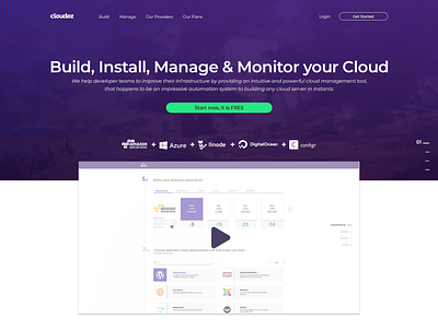 Cloudez - One page branding design cloud cloud computing uidesign user experience user interface website design