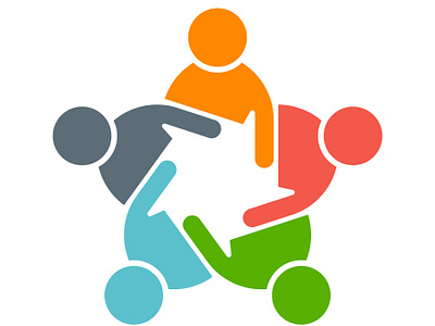 Teamwork Logo Meeting - Five Persons
