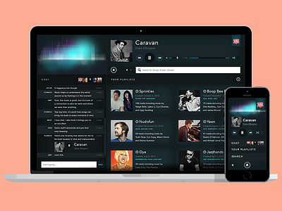 Fickie fickie, wucka wucka music platform ui visual design