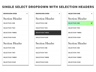 Single select dropdown dropdown dropdowns selects