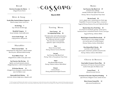 Cassava menu design redesign restaurant logo typography