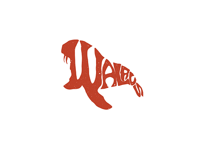 Walrus Logo design grunge illustration logo quxel red type vector walrus
