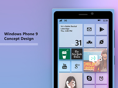 Windows Phone 9 concept design - ice cream