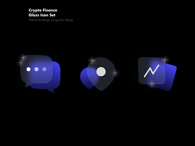 Glossy Icons for crypto industry