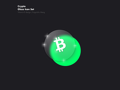 Bitcoin icon Glassy Style