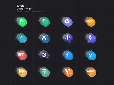 Crypto Glassy Icon Set