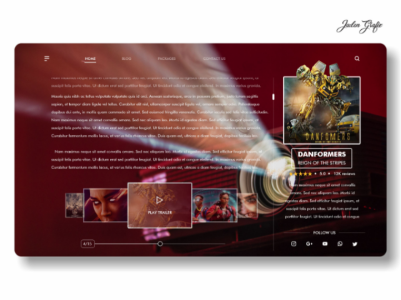 Movie Review (already scrolled) UI | Jaden Grafix | UI Design ui uxdesign webdesign ui ux uiux sketchapp adobexd ui ux uiux uxdesign uidesign