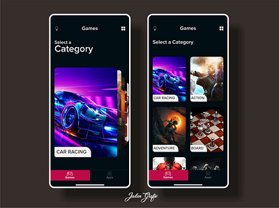 Game Categories Screen - Dark Mode ui ux uiux adobexd sketchapp uidesign uiux uxdesign adobexd