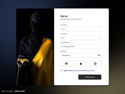 Daily UI 001 - Sign up