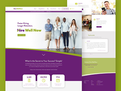 Hire Well Now Website branding graphic design hr recruitment web design website development
