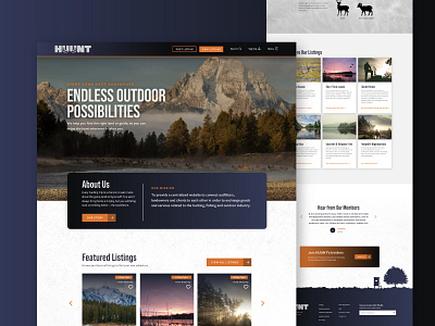 HUUNT Website branding graphic design hunting listings uiux website design website development