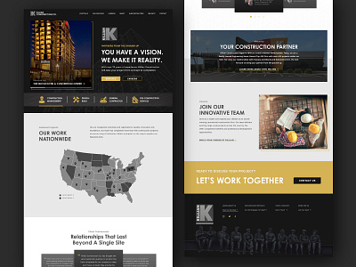 Killian Construction Co Website architecture black and gold branding buildings construction graphic design illustration uiux website design website development