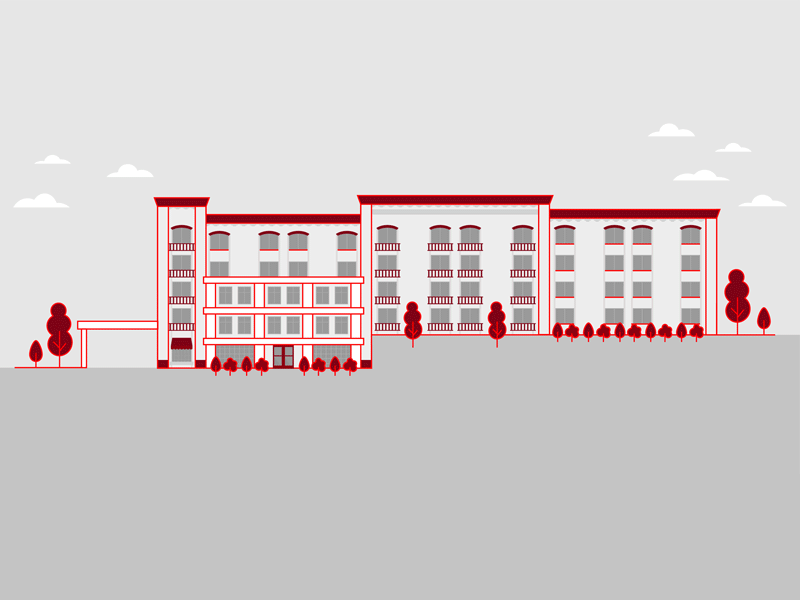 The Alley Illustrations animation architecture building design gif gif animated graphic design red and grey vector vector art vector illustrator