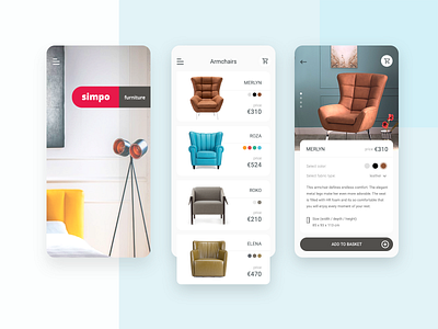Furniture Online Shop e commerce furniture mobile mobile app online shop ui ux uxdesign